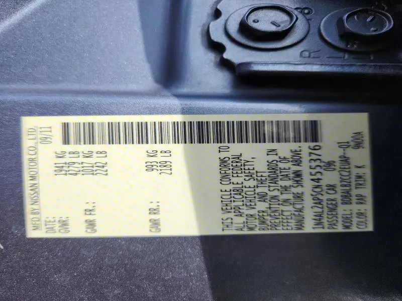 2012 NISSAN ALTIMA 2.5  