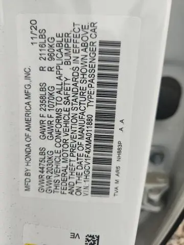 2021 HONDA ACCORD SPORT SE  