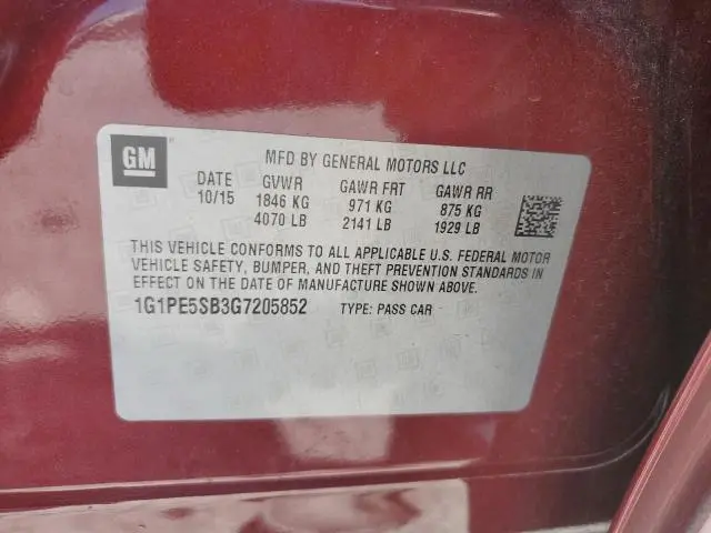 2016 CHEVROLET CRUZE LIMITED LT  