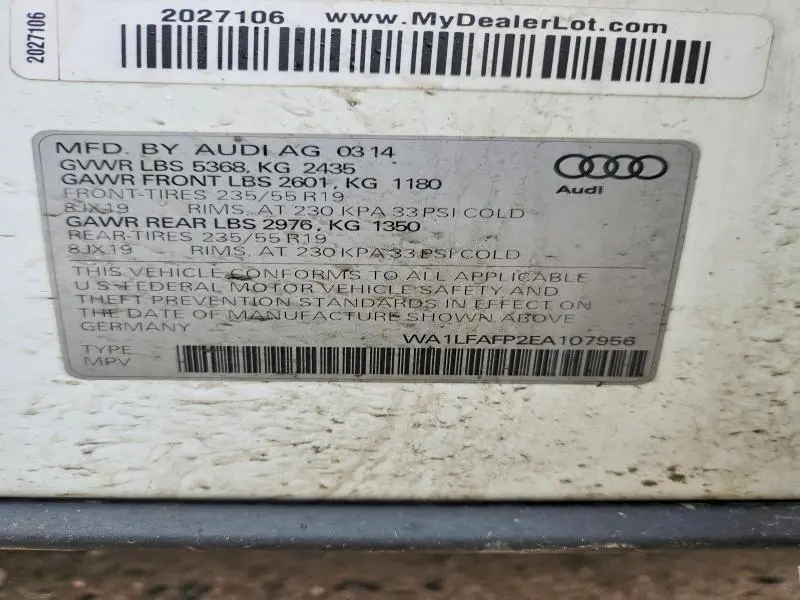 2014 AUDI Q5 PREMIUM PLUS  
