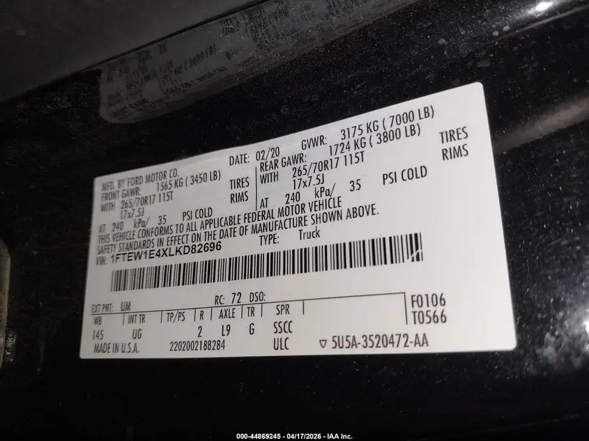 2020 FORD F-150 XLT