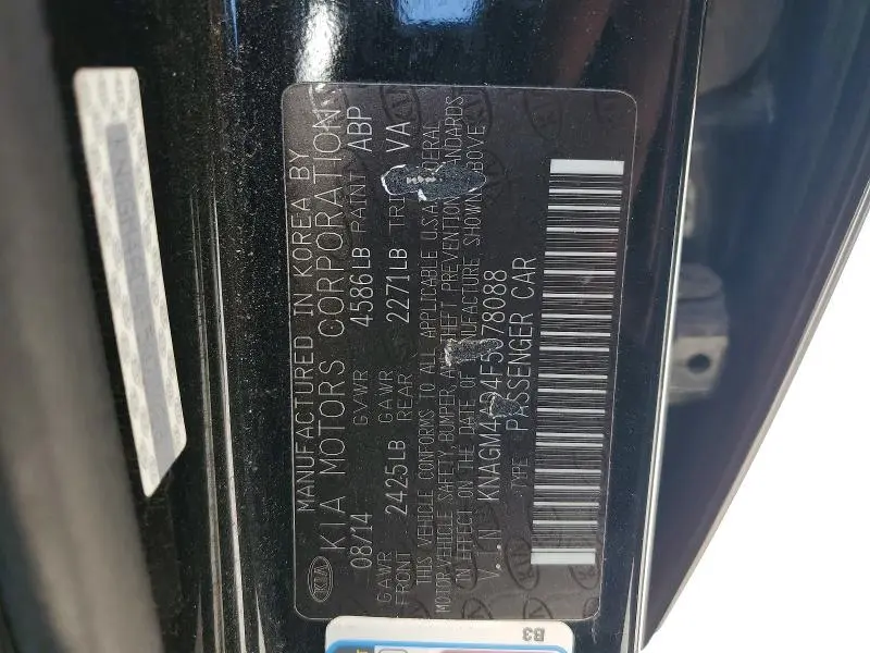 2015 KIA OPTIMA HYBRID  