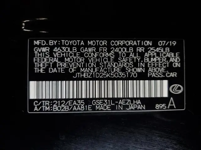 2019 LEXUS IS 350