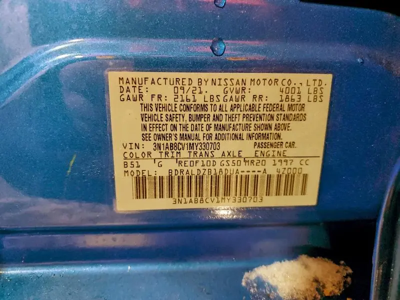 2021 NISSAN SENTRA SV  