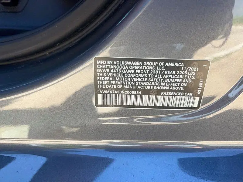 2022 VOLKSWAGEN PASSAT R-LINE  