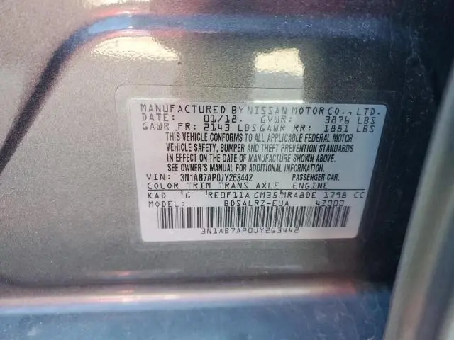 2018 NISSAN SENTRA S  