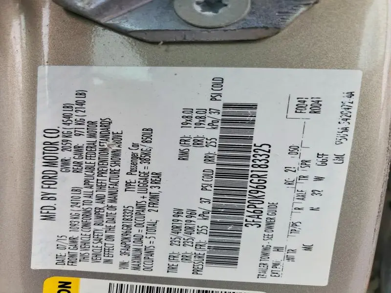 2016 FORD FUSION TITANIUM  