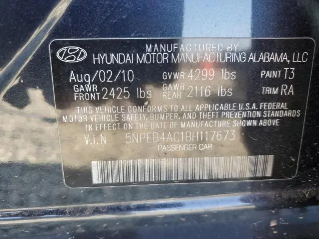 2011 HYUNDAI SONATA GLS  