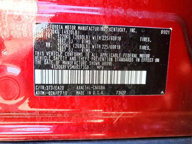 2021 TOYOTA RAV4 LIMITED  