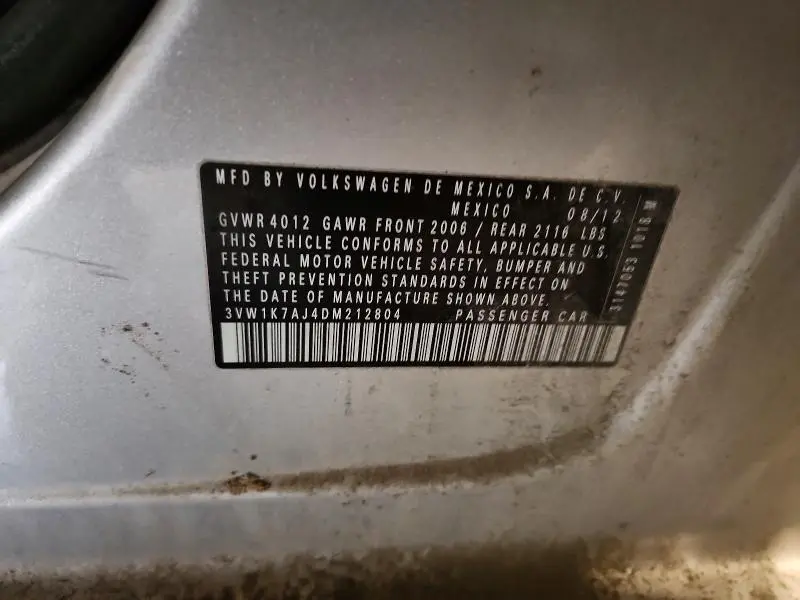 2013 VOLKSWAGEN JETTA BASE  