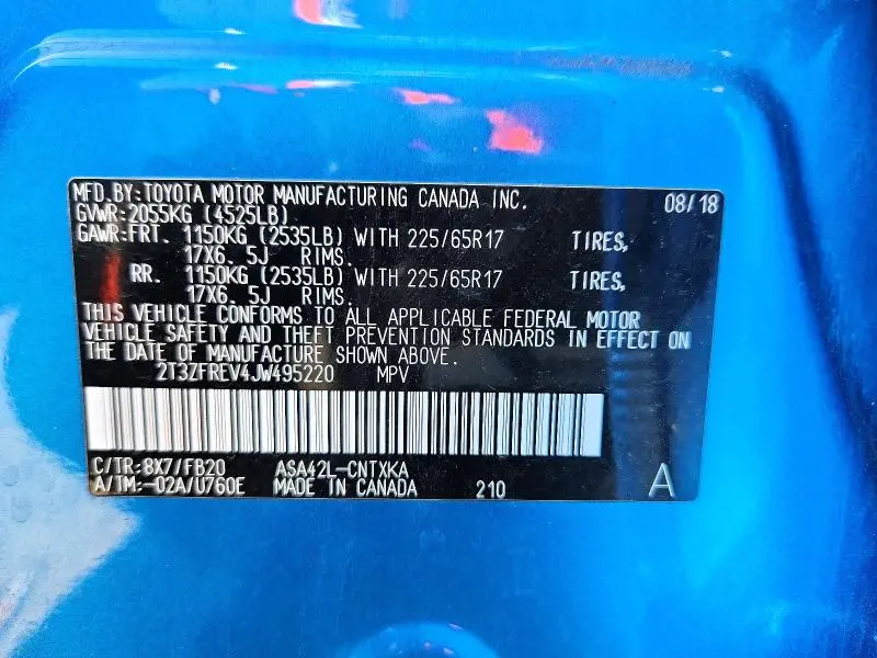 2018 TOYOTA RAV4 LE  