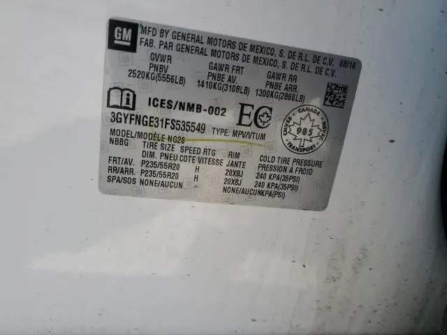 2015 CADILLAC SRX PREMIUM COLLECTION  