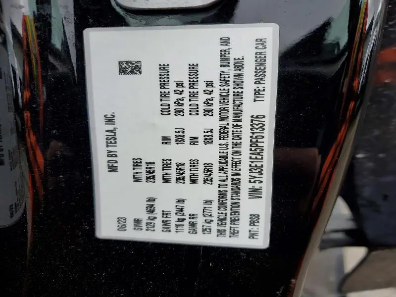 2023 TESLA MODEL 3   
