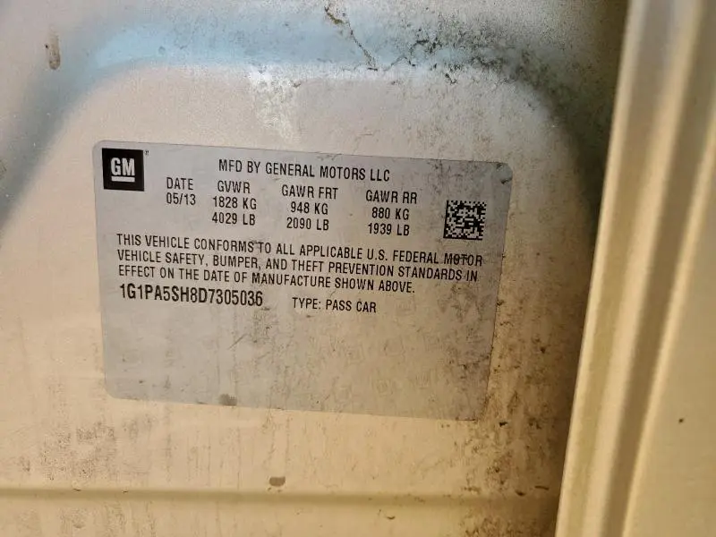 2013 CHEVROLET CRUZE LS  