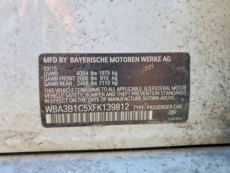 2015 BMW 320 I  