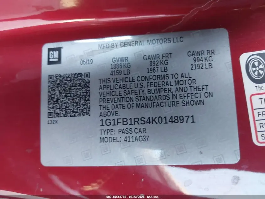 2019 CHEVROLET CAMARO 1LT