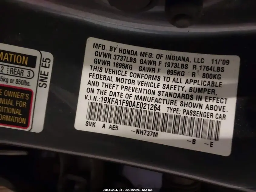 2010 HONDA CIVIC EX-L