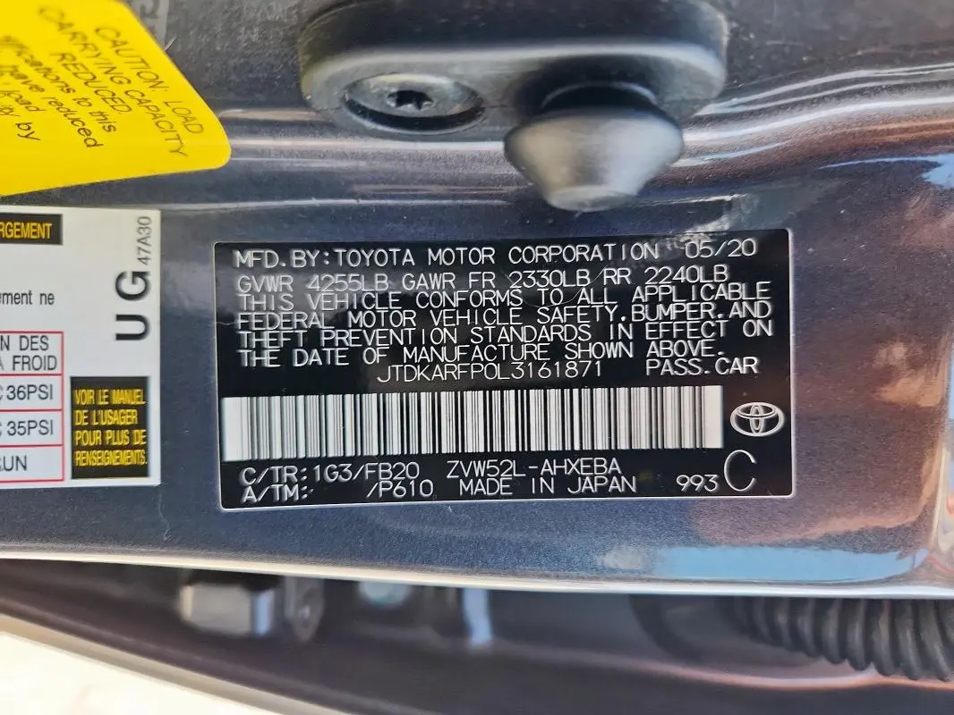 2020 TOYOTA PRIUS PRIME LE  