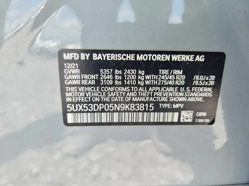 2022 BMW X3 XDRIVE30I  