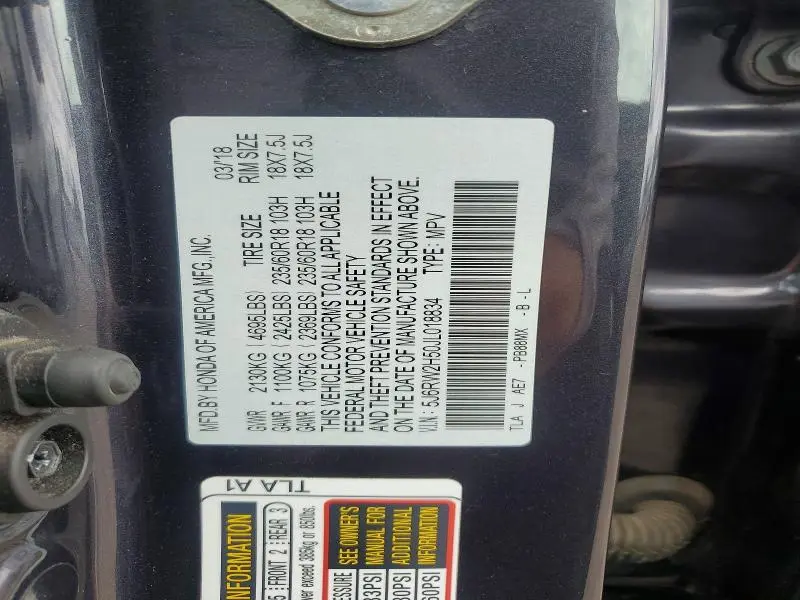 2018 HONDA CR-V EX  