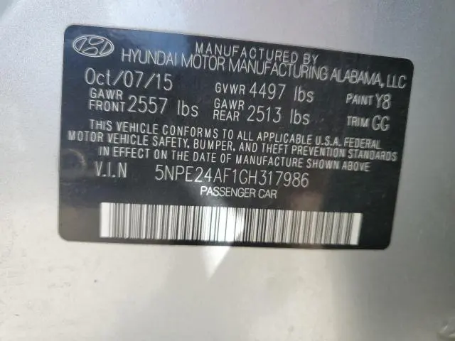 2016 HYUNDAI SONATA SE  