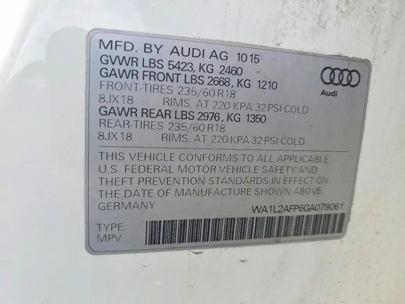 2016 AUDI Q5 PREMIUM PLUS  