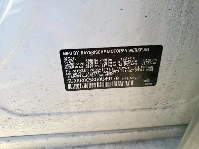 2016 BMW X5 XDRIVE35I  