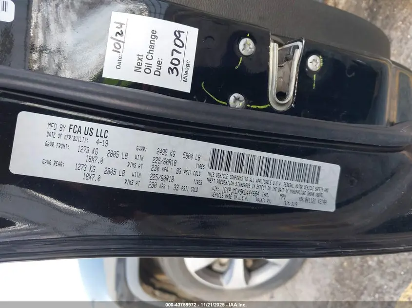 2019 JEEP CHEROKEE LIMITED 4X4