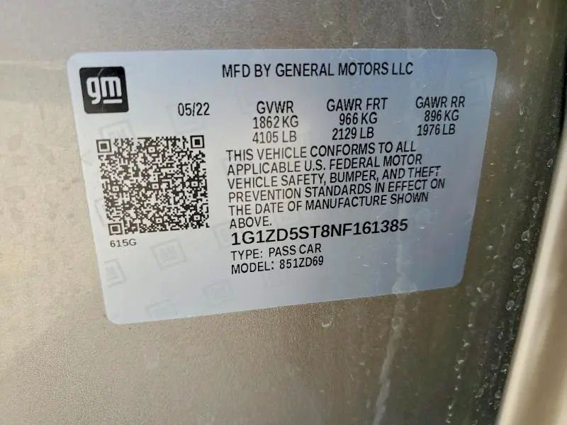 2022 CHEVROLET MALIBU LT  