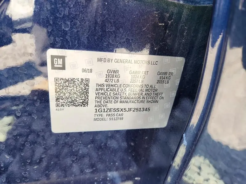 2018 CHEVROLET MALIBU PREMIER  