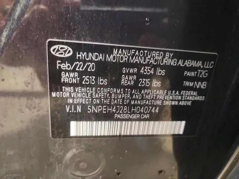 2020 HYUNDAI SONATA LIMITED  
