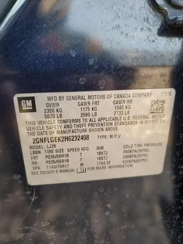 2017 CHEVROLET EQUINOX PREMIER