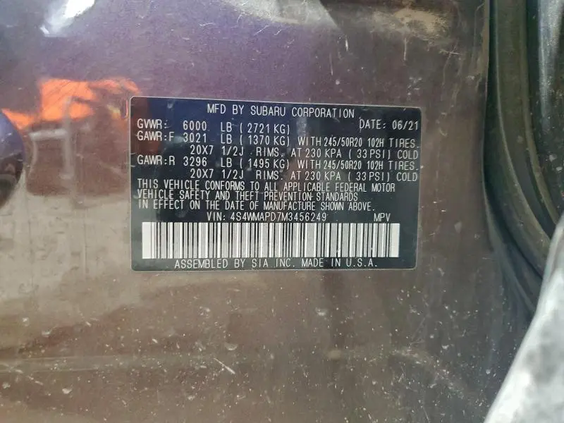 2021 SUBARU ASCENT LIMITED  