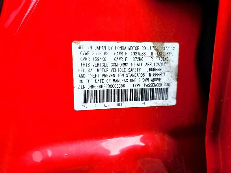2013 HONDA FIT   