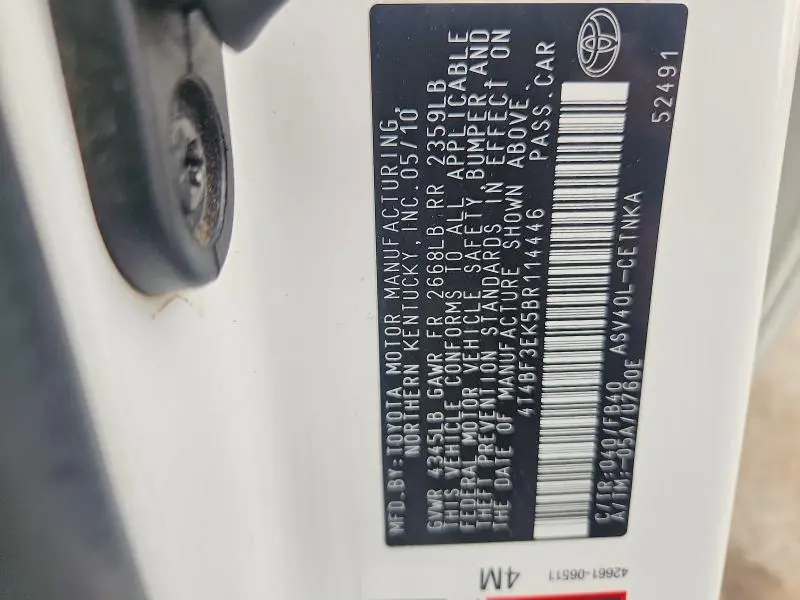 2011 TOYOTA CAMRY BASE  