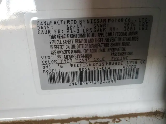 2018 NISSAN SENTRA S  