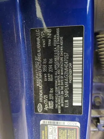 2021 HYUNDAI ELANTRA SEL  
