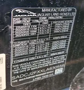 2020 JAGUAR F-PACE PREMIUM  