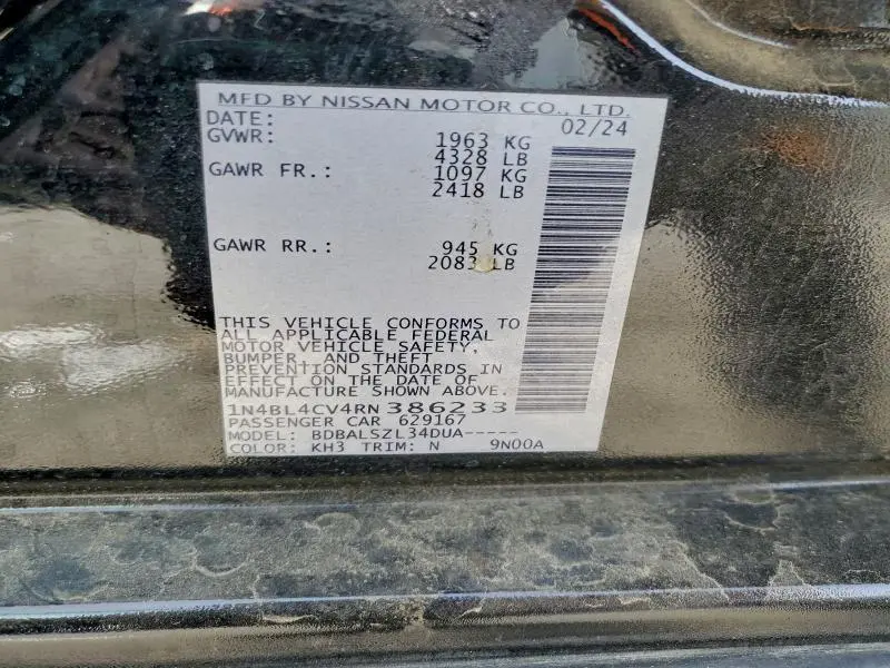 2024 NISSAN ALTIMA SR  