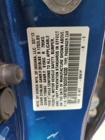 2013 HONDA CIVIC LX