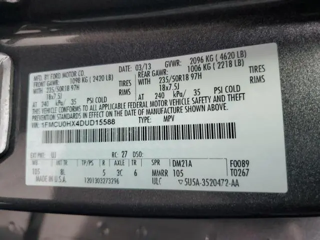 2013 FORD ESCAPE SEL  