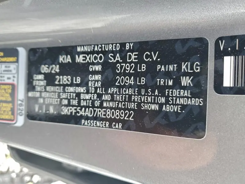2024 KIA FORTE GT LINE  