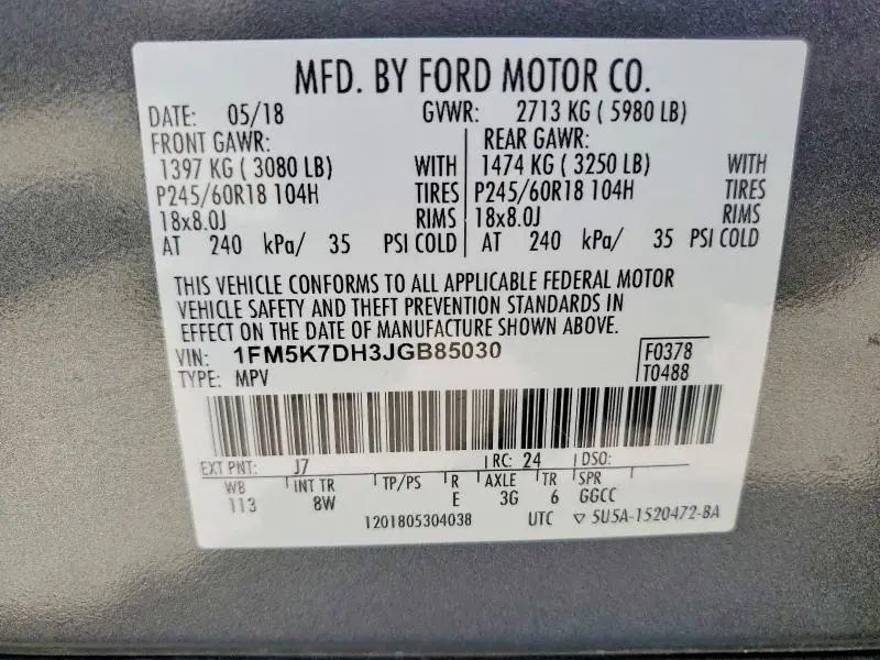 2018 FORD EXPLORER XLT  