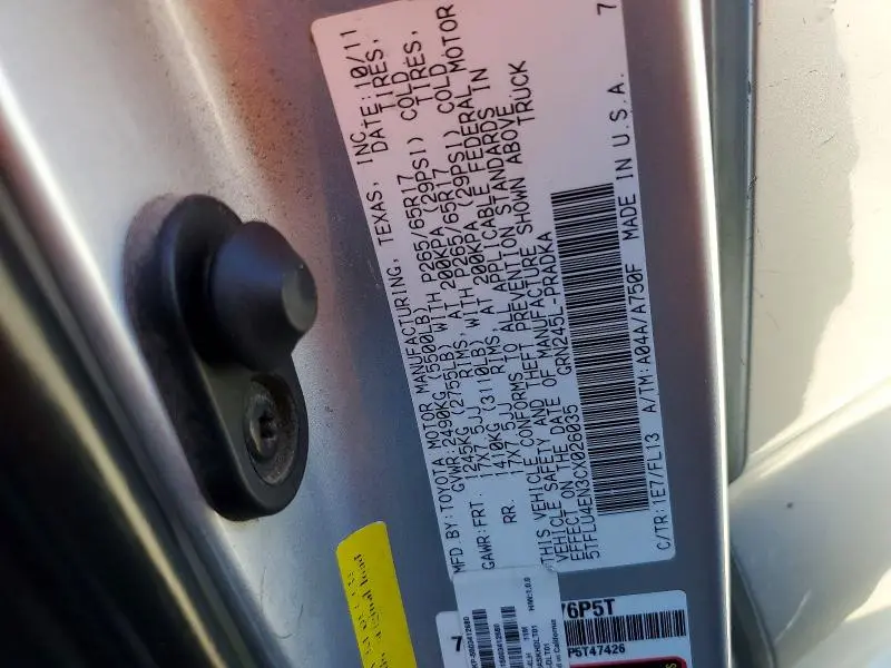 2012 TOYOTA TACOMA V6  