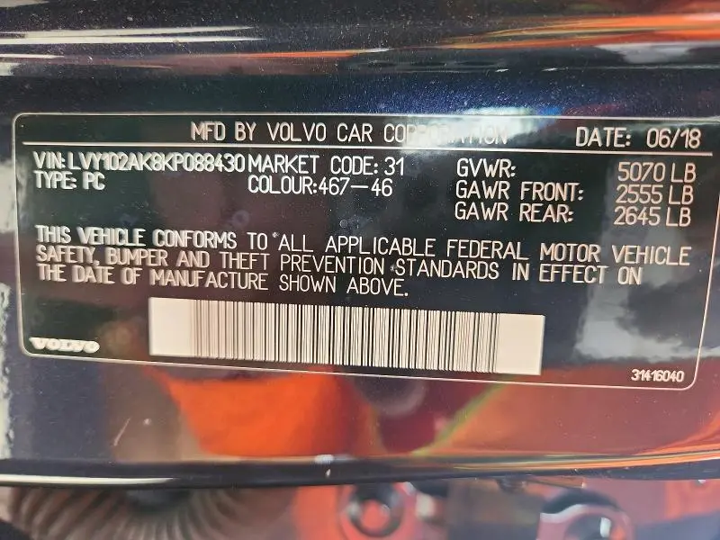 2019 VOLVO S90 T5 MOMENTUM  
