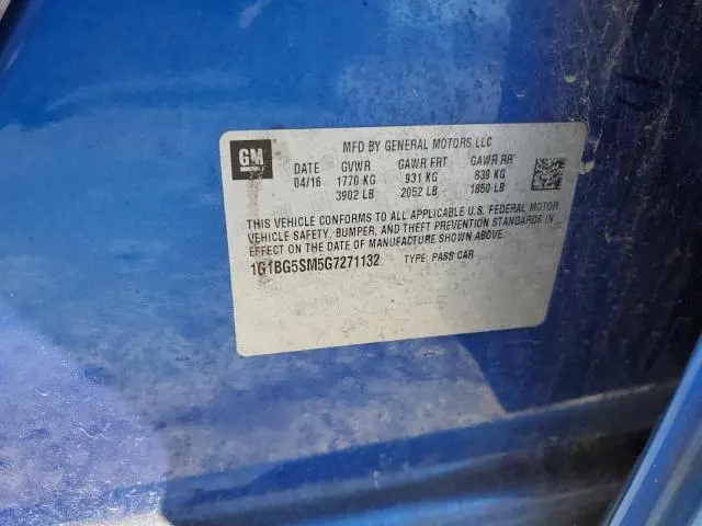 2016 CHEVROLET CRUZE PREMIER