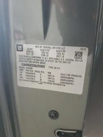 2011 CHEVROLET TRAVERSE LT  