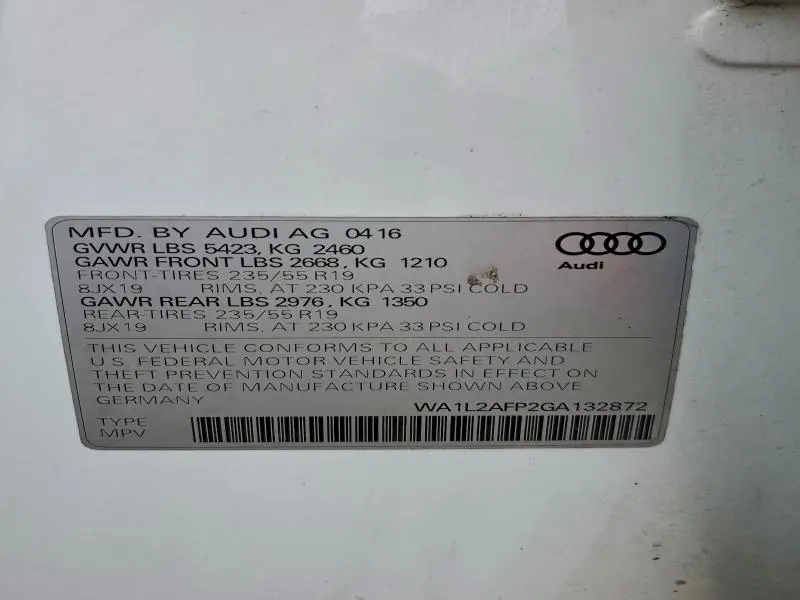 2016 AUDI Q5 PREMIUM PLUS  