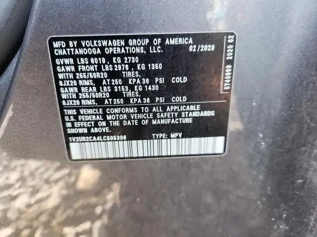 2020 VOLKSWAGEN ATLAS SE  