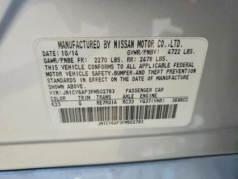 2015 INFINITI Q40 BASE  